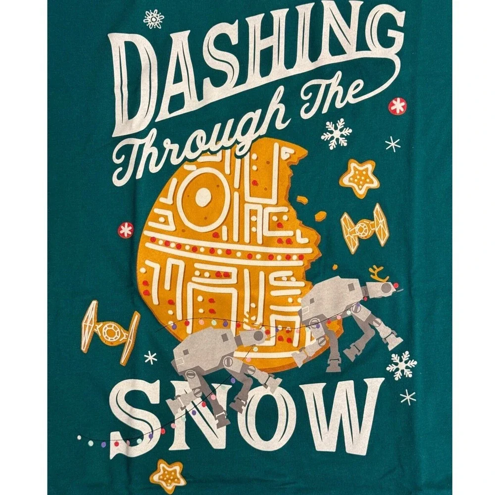 Disney Dashing Through the Snow‎ T-shirt Adult X-Small Star Wars Vehicles